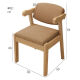 Jueyue solid wood dining chair home simple computer chair comfortable student study chair desk chair bedroom stool back chair Z chair wood color paint-free + light gray cloth