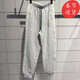 阿迪达斯裤子女裤2025年春季新款运动裤宽松卫裤收口休闲针织长裤 IT9856灰色内里毛圈 XL