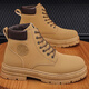 Yunshun rhubarb boots men's shoes high-top Martin boots men's Korean version versatile handsome trendy thick-soled work shoes short boots trendy shoes yellow 43