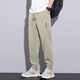 Jewish ice silk casual pants for men's summer thin slim pants for men's loose Harren quick-drying elastic stretch-fitting trousers 1915 khaki + 1915 light gray M