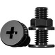 Fengji black 304 stainless steel CM ultra-thin head cross flat head large flat head screws flange nut combination set black 304-M4*22 head diameter 8 10 sets