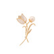 Caizhi Exquisite Tulip Women's Corsage Temperament Flower Shawl Button Pin Coat Suit Brooch Gold