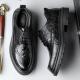 Zapatos de cuero para hombres de cartelo brock zapatos de masa de vaca shoes espesas con planta plesa zapatos formales zapatos de cuero 9859 negro aumentado 38
