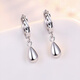Jiuchangshi 99 sterling silver earrings for women, silver earrings, fashionable earrings, round drop earrings, birthday gifts for girlfriend, 99 pure silver, weighing about 3.8g