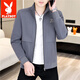 Playboy (PLAYBOY) Men's new stand-up collar jacket zipper shirt top spring and autumn casual fashion Korean style young handsome boy jacket 2687 black XL
