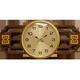 He Jiagong's new Chinese high-end solid wood light luxury wall clock living room fashionable wall hanging mute watch home simple and atmospheric quartz clock horizontal version LT-6197 shell disk horizontal version LT-6197