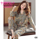 Modal [same style for counter] pajamas women's spring and autumn pure cotton long sleeve cotton large size new thin home clothing set 9906 (160/M size) recommended to wear weight 80-100 Jin [Jin equals 0.5 kg]