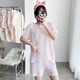 Filipino Serand Pajamas de gran tamaño más Fat Fat Plus Women 300 Jin [Jin equivale a 0.5 kg] Algodón de algodón de verano Estilo delgado de manga corta más Fat Plus Size Ropa para el hogar KKH12186# 3XL Código (170200 Jin [Jin equivale a 0.5 kg])
