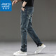 Jeanswest jeans men's spring and autumn new high-end pure cotton retro straight men's trousers trendy men's versatile casual long trousers 302 nostalgic blue 33 (2 feet 6) recommended 140-150 Jin Jin equals 0.5 kg to wear