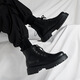 Sanofeng Martin Boots Men's High Top Sole hauteur de semelle épaisse augmentation 2025 Nouveau style britannique Versatile Bottes Men de travail Side Side Shoes Black [Side Zipper Style] 42