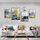 
Mohu (mohu) living room decoration painting sofa background wall mural modern simple landscape landscape painting TV wall high-end new style hanging painting Fulu Xiangsui 15941 (including wall clock) tempered crystal porcelain large combination - black frame