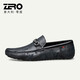 
Zero Degrees Fashion [Broken Code Special Offer] Men's genuine leather breathable soft and comfortable daily casual driving Doudou Loafers-519 N13786 Blue 40