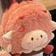 Tuzun 2024 new personalized cute apple panda backpack plush doll large capacity schoolbag birthday gift pink