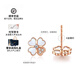 Grace Girl 18K gold lucky four-leaf clover earrings for women, rose gold fashionable gold earrings, Valentine's Day gift for girlfriend, white mother-of-pearl earrings + certificate, local warehouse