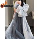 Chuang Jingyi chooses the Vocal Arts Examination Dress for Women Evening Dress for Women with High Sensibility and Temperament French Adult Ceremony Light Host Vocal Arts Examination Girls Blue XS