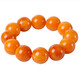 Holy glass is similar to natural chicken fat, yellow old beeswax bracelet, large amber Buddha bead bracelet for men and women, floating in salt water and fluorescent, bead diameter 16mm, 14 beads