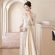 Yingwen Champagner-Farbabendkleid für Frauen neue Stil, leichte Luxus Nische High-End-Host-Pailletten Chor-Performance-Kostüm, Champagnerfarbe XL Vorschläge 110-120jin [Jin ist 0,5 kg]