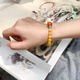 Her Generation 8MM Natural Beeswax Ball Bracelet Old Honey Amber Southern Red Jade Transfer Bead Bracelet Southern Red Model (866619) Turquoise Accessories