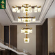 
Heliang new Chinese chandeliers living room lamps, all copper solid wood, high-end villa duplex building hall headlights, dining room Chinese style 9906 Qianlijiangshan-copper+wood+iron+jade-8 heads