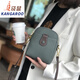 袋鼠2025小包包女新款真软皮女包手机包百搭水桶包斜挎包潮流迷你女包 米白色