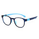 LESCA LUNETIER Children's Anti-Blue Light Radiation Glasses Watch Mobile Phone Computer Protection Eyes Children Flat Light Student Myopia Goggles Gem Blue [Set of Box] 1.56