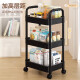 Chaoli trolley storage rack floor-standing kitchen bathroom mobile snack bathroom multi-layer bedroom bedside storage storage rack 3 layers black [upgraded and widened]