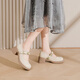 Daphne Français Mary Jane Chaussures pour femmes 2024 Température légère chaussures simples chaussures de soirée talons épais talons hauts abricot couleur 38