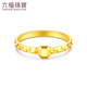Lukfook Jewelry Pure Gold Little Rich Granny Sugar Cube Gold Ring Smooth Fashion Solid Ring Price GJGTBR0009 No. 12-2.09g (including labor cost 420 yuan)