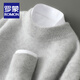 ROMON first-line ready-to-wear 100% pure cardigan men thickened business sweater men base shirt men loose knit sweater men camel color [half turtle neck-826] XL