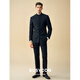 BUSYCON wool tunic suit, new Chinese style suit, high-end men's suit, black stand-up collar, banquet, engagement, wedding dress, black (two-piece suit, top + pants) 50 Reference weight 135-145Jin Jin is equal to 0.5 kg