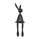 
Sitting long-eared rabbit ornaments Cute good rabbit ornaments Internet celebrity cartoon long-eared sitting rabbit sculpture living room electric black 28cm 9928cm