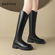 Daphne Slim Boots Women's Autumn and Winter Plus Velvet 2025 New Style Hot Girl Boots No More Than Knees V-mouth Knight Boots Advanced