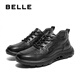 BELLE BELLE Belle Group Shoes Men's Shoes 2024 Outdoor Casual Walking Shoes Men's Comfortable Thick-soled Dad Shoes Business Sports Shoes Black 42