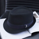 Tochino's new spring, autumn and winter trendy brand internet celebrity men's hat warm gentleman jazz hat fashionable casual foldable hat for women black with skull logo regular size 55-57CM