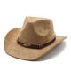 Nanbomaru white snowy cowboy hat for men and women Tibetan hat ethnic style suede texture feather cowboy hat khaki M (5658cm)