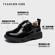 
Yierkang children's leather shoes men summer boy leather shoes black performance shoes boy glossy student leather shoes black 38