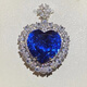 Extravagant and extravagant heart-shaped sapphire and tanzanite pendant, clean and flawless to the naked eye, 925 silver plated with 18K gold, extra-large heart-shaped sapphire and tanzanite pendant.