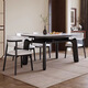 Clofu solid wood rock table dining table elephant legs square and radius dual-purpose dining table and chair combination 9906#1.35 meters one table and six chairs