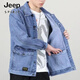 JEEP SPIRIT牛仔外套男春秋款宽松韩版耐脏耐磨工装夹克褂子 Y847蓝色 3XL 150-165斤