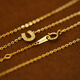 Baozha high-end HC fashion Korean popular 14K gold gold necklace zircon horseshoe mini pendant clavicle chain extremely thin