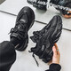 
Senma daddy shoes men's summer mesh 2025 new thick sole elevated sports breathable men's casual trendy shoes black 42
