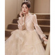 唐努乌（Tang Nu wu）高端法式晚礼服女毕业新款成人礼服演出服宴会气质声乐艺考长裙 香槟色 M 【95-105斤】