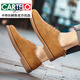 CARTELO retro work shoes overfur autumn Martin boots men's low top genuine leather wear-resistant non-slip versatile large-size trendy shoes 4546 brown 40