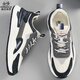 Heni Paul brand sports shoes men's 2025 new dad shoes men's summer thick sole wear-resistant casual shoes non-slip sports trendy shoes white and blue 9913 mesh model 42 sports code