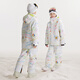Cold element children's ski clothing for girls and boys waterproof single board and double board winter ski clothing overalls suit hand-painted graffiti + hand-painted graffiti 110cm (110)