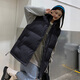 Miao Yijia Vest Men and Women Sleeveless Vest Feather Vest Autumn and Winter Warm Velvet Vest Outerwear Western Style 2025 New Jacket Pocket Belt Buckle Zipper Cotton Vest Black XL Recommended 100-120Jin Jin is equal to 0.5 kg