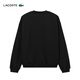 Lacoste French Crocodile Herrenkleidung losen Stil Baumwolle Runde Nackenpullover Sportpullover SH3878 031/Schwarz L 5
