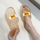 Dong Yixuan Summer Summer pour les femmes Home intérieur salle de bain Plastique Plastique non glissée à l'extérieur Crystal transparent Sandales de grande taille Sole pour femmes Bleu Sky Blue 38 Convient pour 37 pieds