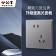 Bull Switch Socket Panel Ganzes Haus Set G12 Graues Fünf-Loch-Ein-Open-Open-Mauer-Verdeckte ultradünne Wand offizielles Flaggschiff mit 10 geneigten fünf Löcher [Prioritätsabgabe]