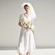 Fan Silan French age-reducing first love white skirt for women in summer 2024 new style collar dress 24FS12056 white XS